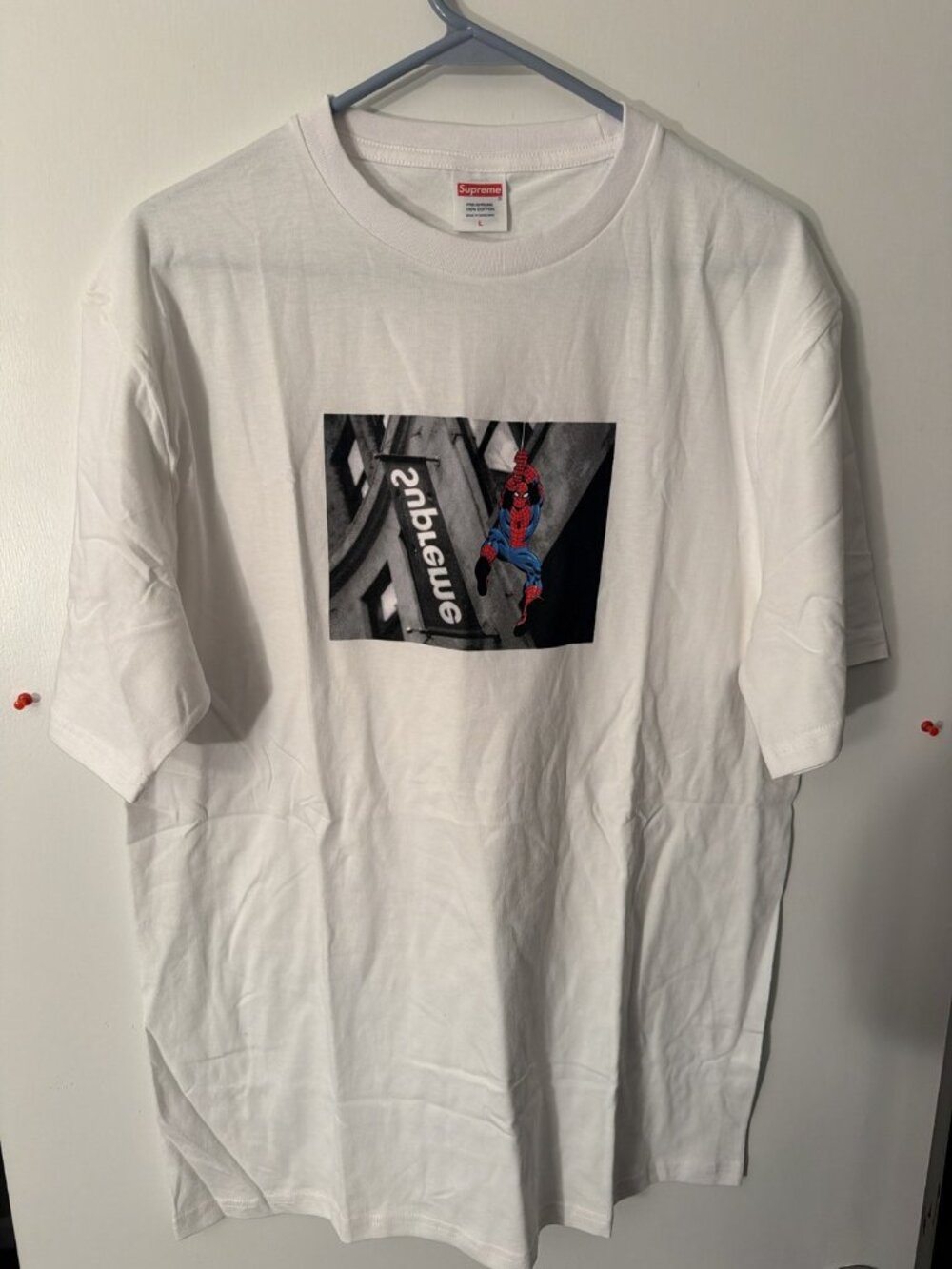 Supreme Spider-Man Tee White SS26 Large New Unworn CheckCheck Authenticated